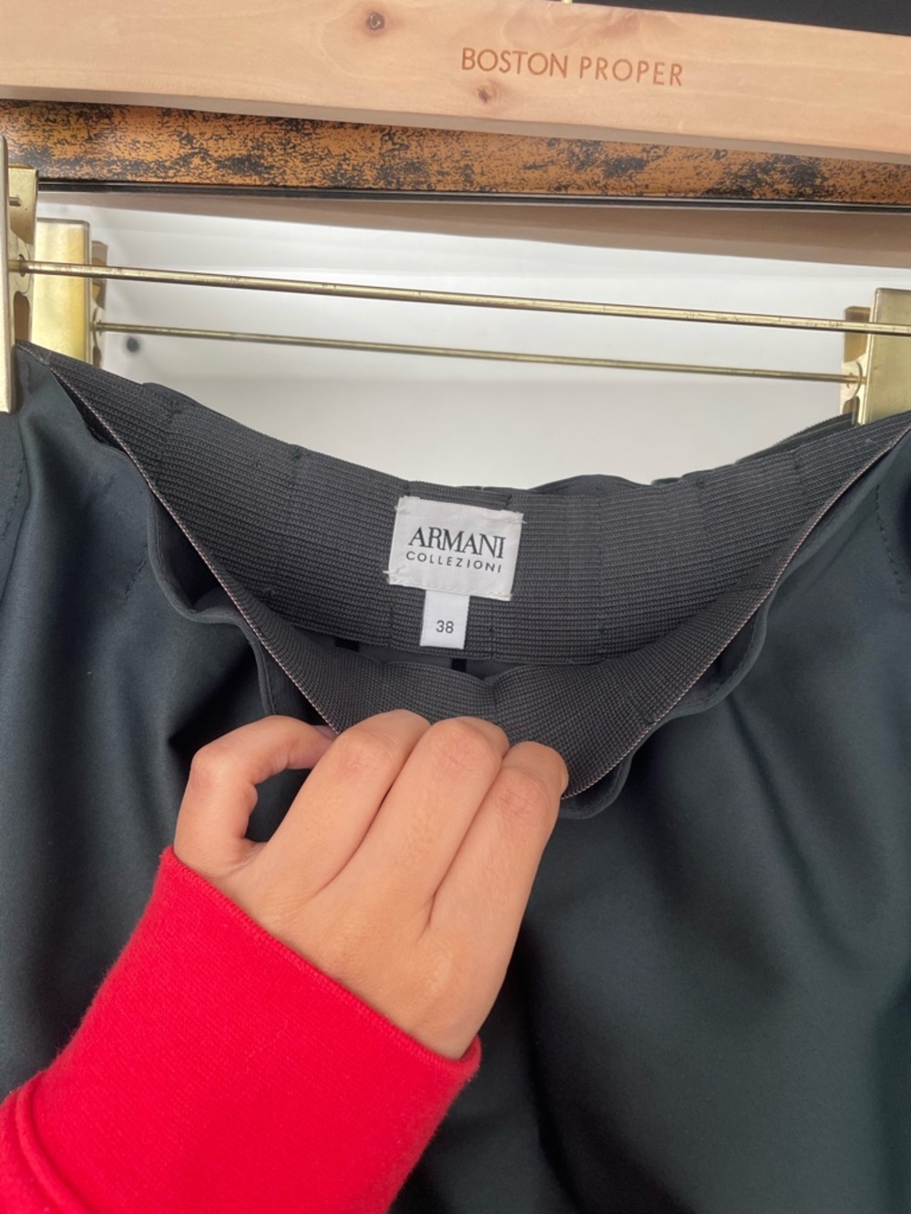 Armani Collezioni Dark Green Double-Layer Circle Skirt - Picture 3 of 4